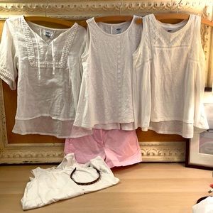 Lot of 6 Girls 10-12 vineyard vines j crew old navy island style tops and shorts